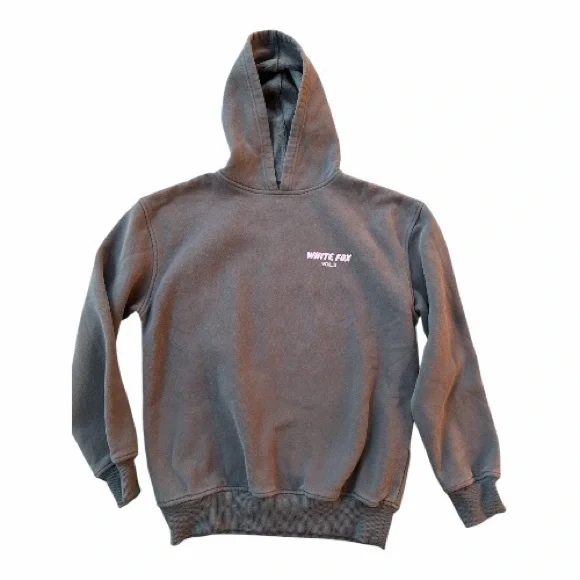 White Fox Gray Hoodie Pink Graphic - Picture 1 of 4